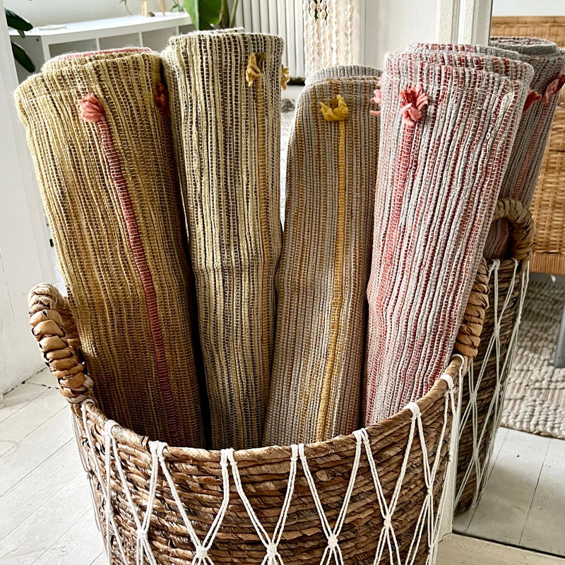 100% Organic Cotton Yoga Mats with Natural Rubber Slip proof  bottoms ~ toxic-free, boho chic decor & lifestyle 