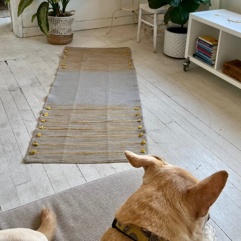 organic cotton, jute, natural rubber Yoga Mat made with Ayurvedic spices & natural dyes 