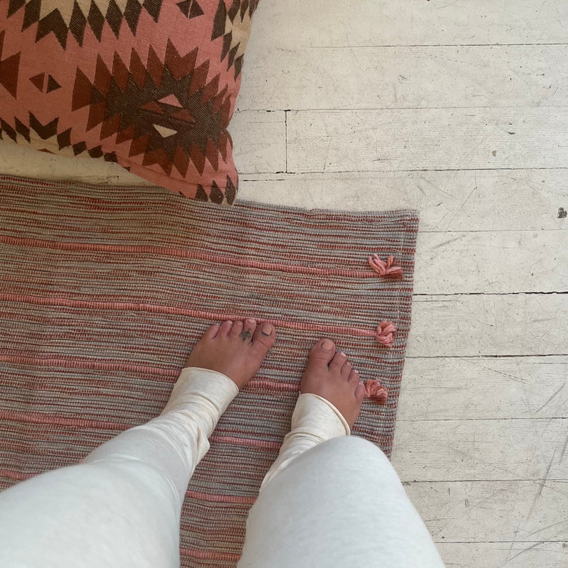 organic cotton, jute, natural rubber Yoga Mat made with Ayurvedic spices & natural dyes . boho home decor