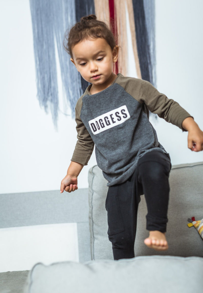 Olive "Doggess" Baseball Tee - Downtown Betty