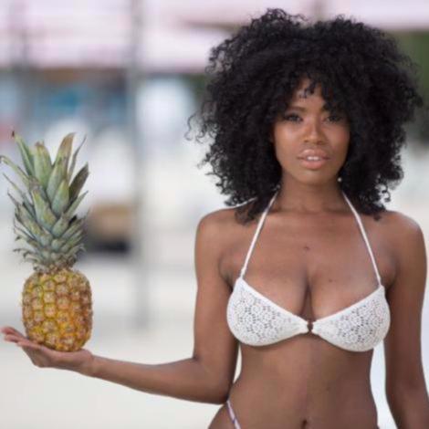 Sun-Through Coconut Ring Bandeau | Black Stripe Mesh - Downtown Betty