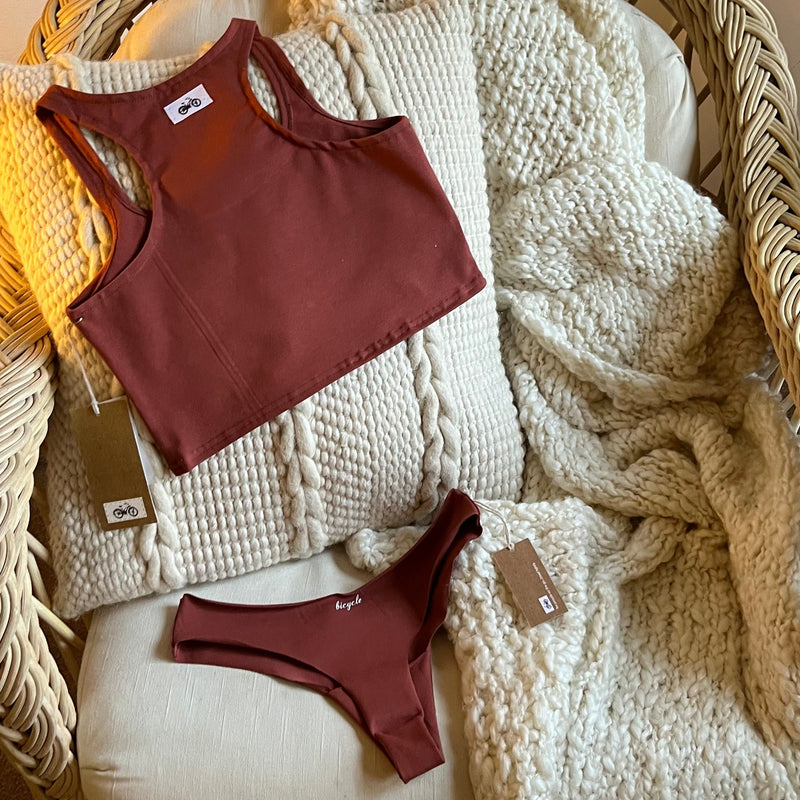 Cotton Lycra Bra Top, no elastic band, no harsh chemical, cozy, comfy, workout or going out, cropped tank top, bralette, w/ cotton g-string underwear, underwear set